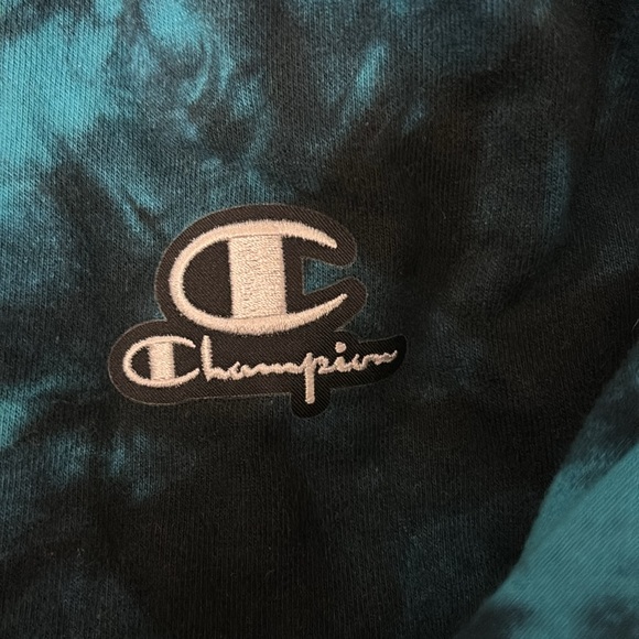 Blue & Black Tiedye Champion Hoodie - Picture 2 of 3